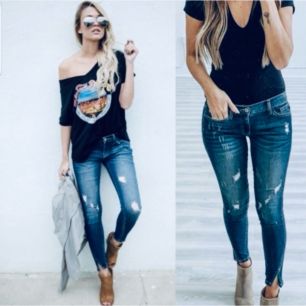 Kancan LA skinny ripped jeans ankle size 28 nwot